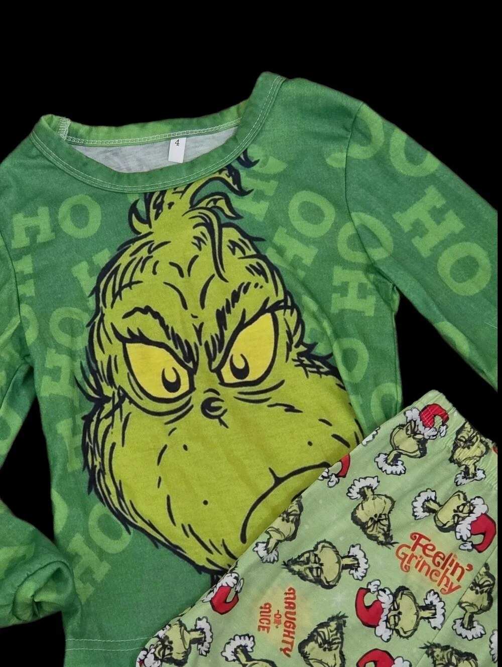 New The Grinch 2pc sleep set pajama Kids size 4